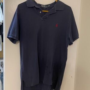 L navy polo shirt